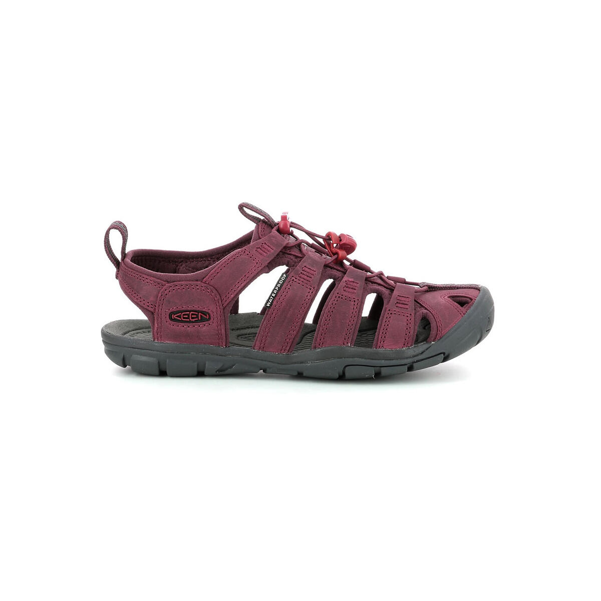 KEEN Dames CLEARWATER CNX LEATHER W Sandaal Bordeauxrood/Dahlia-rood
