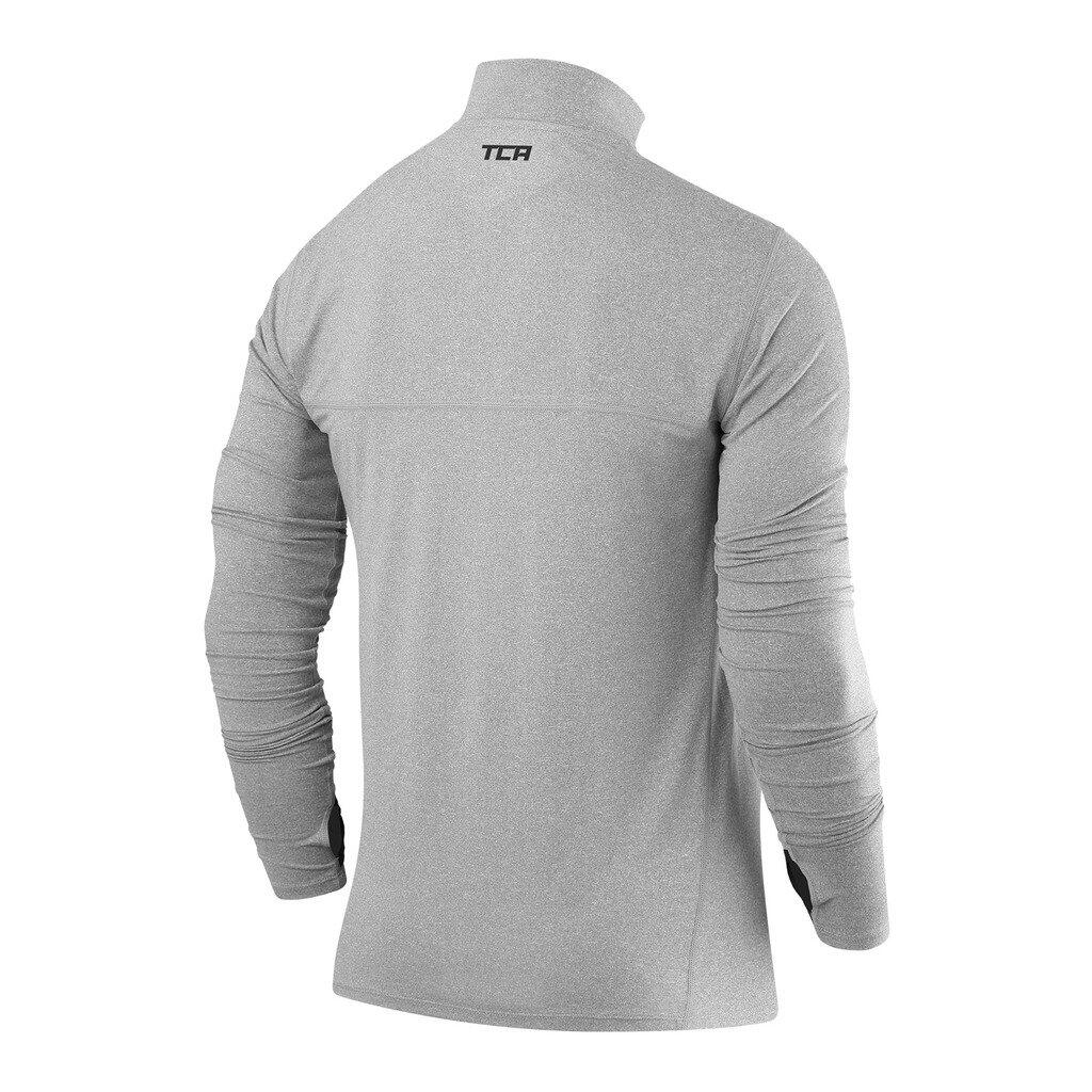 Men's Fusion Long Sleeve Half Zip Running Gym Top - Castlerock Grey 2/5