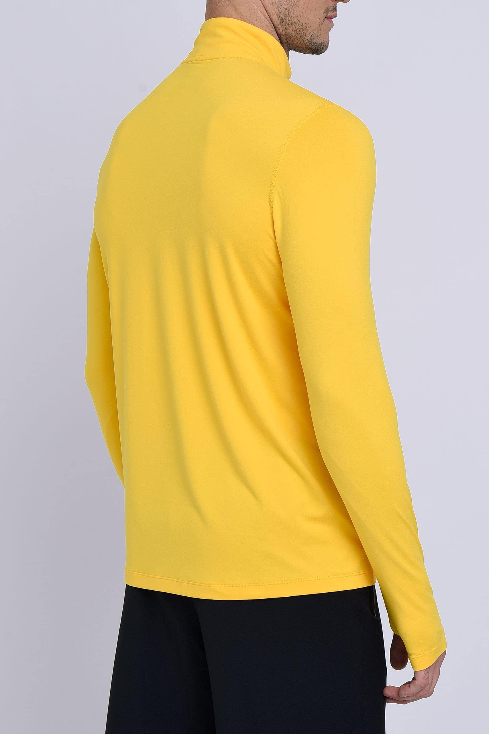 Men's Fusion Long Sleeve Half Zip Running Gym Top - Spectra Yellow 2/6