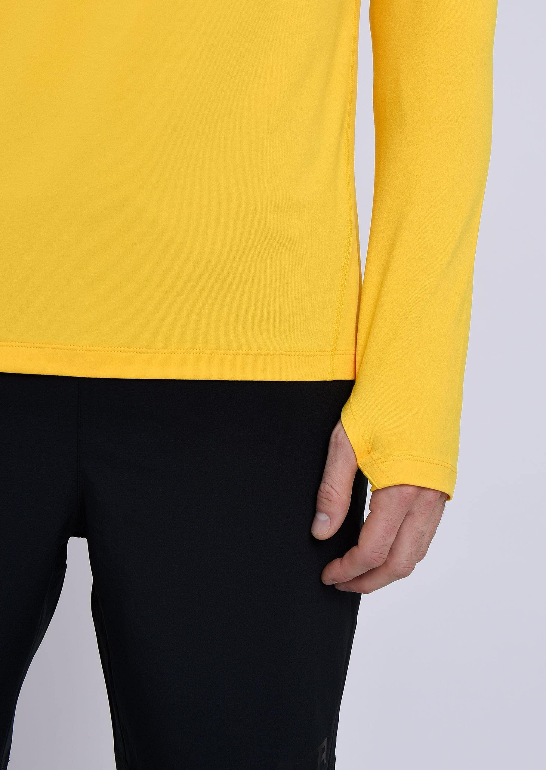 Men's Fusion Long Sleeve Half Zip Running Gym Top - Spectra Yellow 4/6