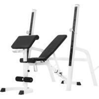 BANC DE MUSCULATION AVEC REPOSE BARRE SÉPARÉ | MUSCULATION | NOIR OU BLANC