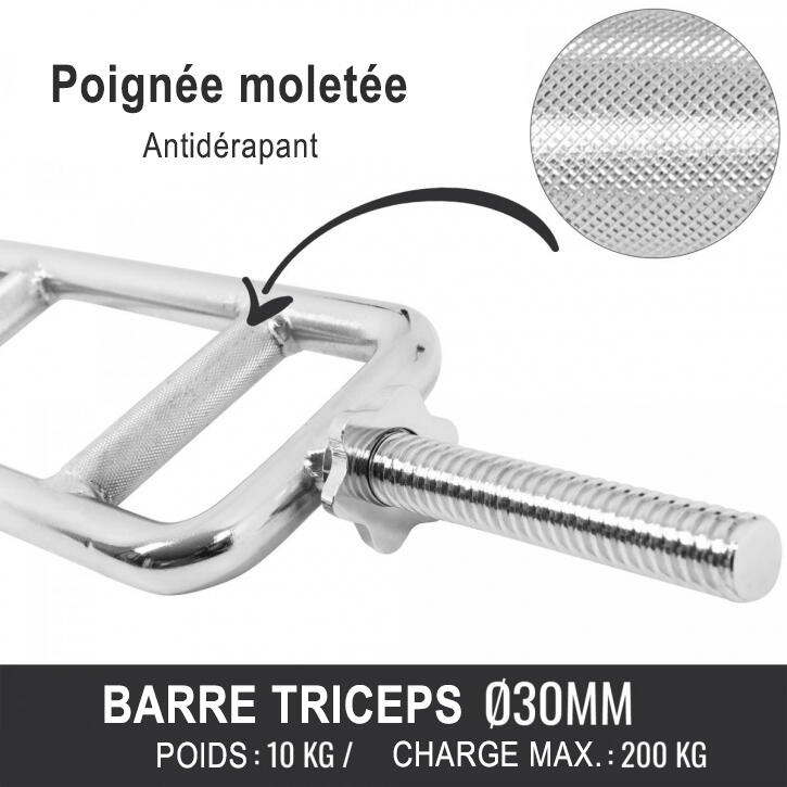 Triceps Trainer - Halterstang - Barbell - Schroefsluiting - 30 mm
