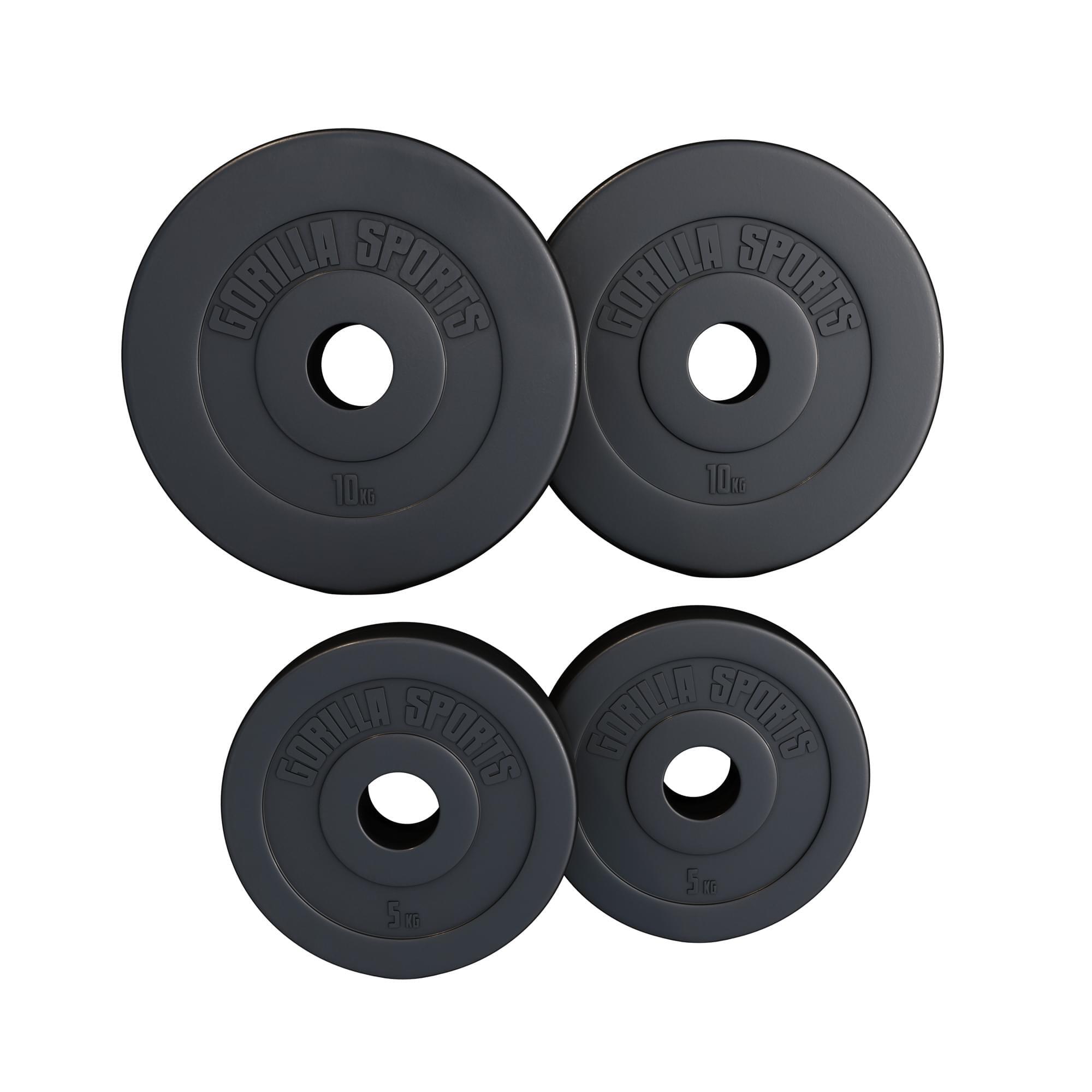 GORILLA SPORTS Hantelscheibe Olympia 50/51mm Kunststoff 1,25KG - 15KG