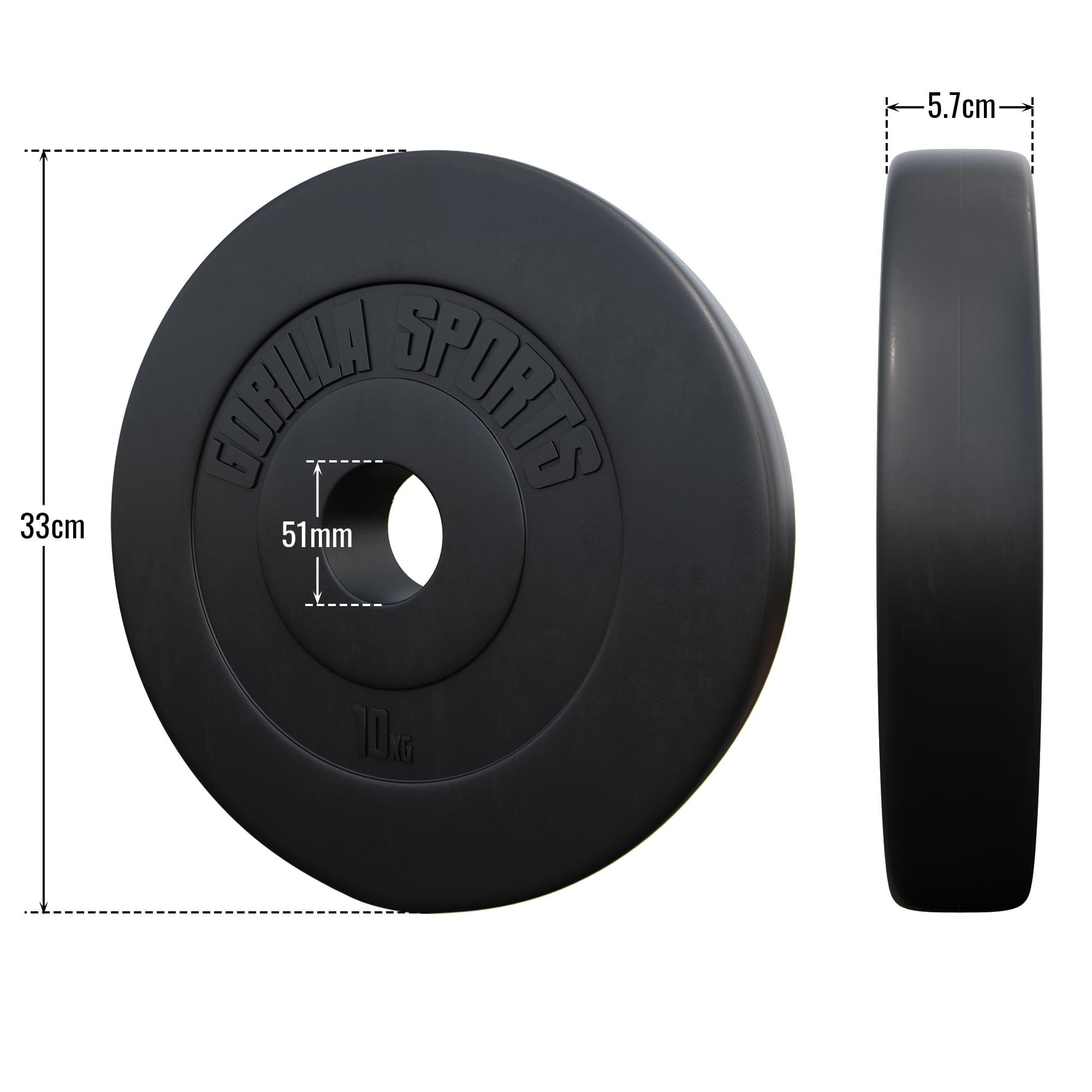 GORILLA SPORTS Hantelscheibe Olympia 50/51mm Kunststoff 1,25KG - 15KG