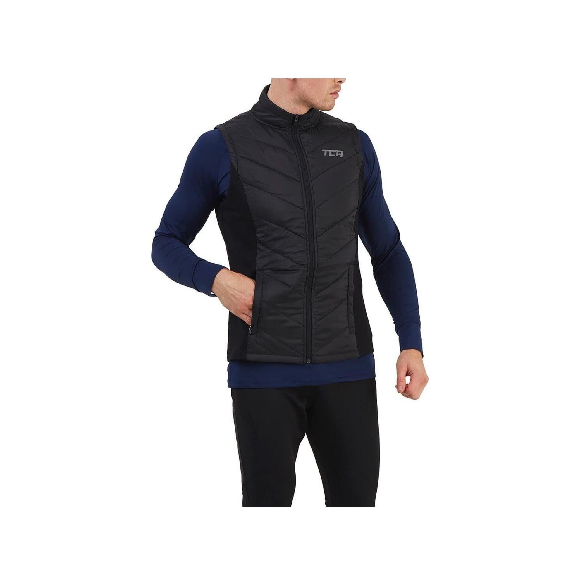 TCA Men's Excel Winter Gilet with Zip Pockets - Black Stealth