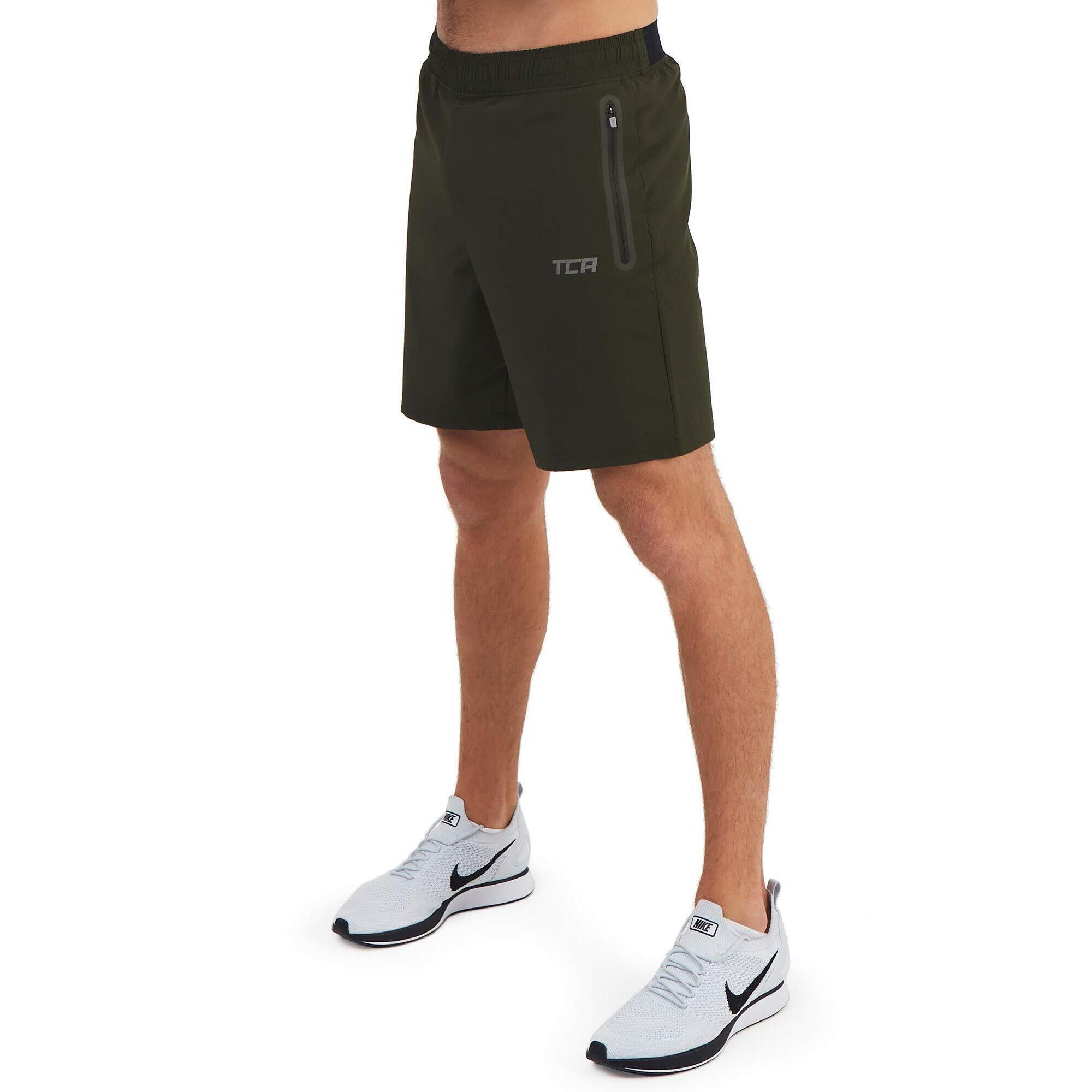 Men's Elite Tech Lightweight Running Shorts with Zip Pockets - Forest Night 1/5