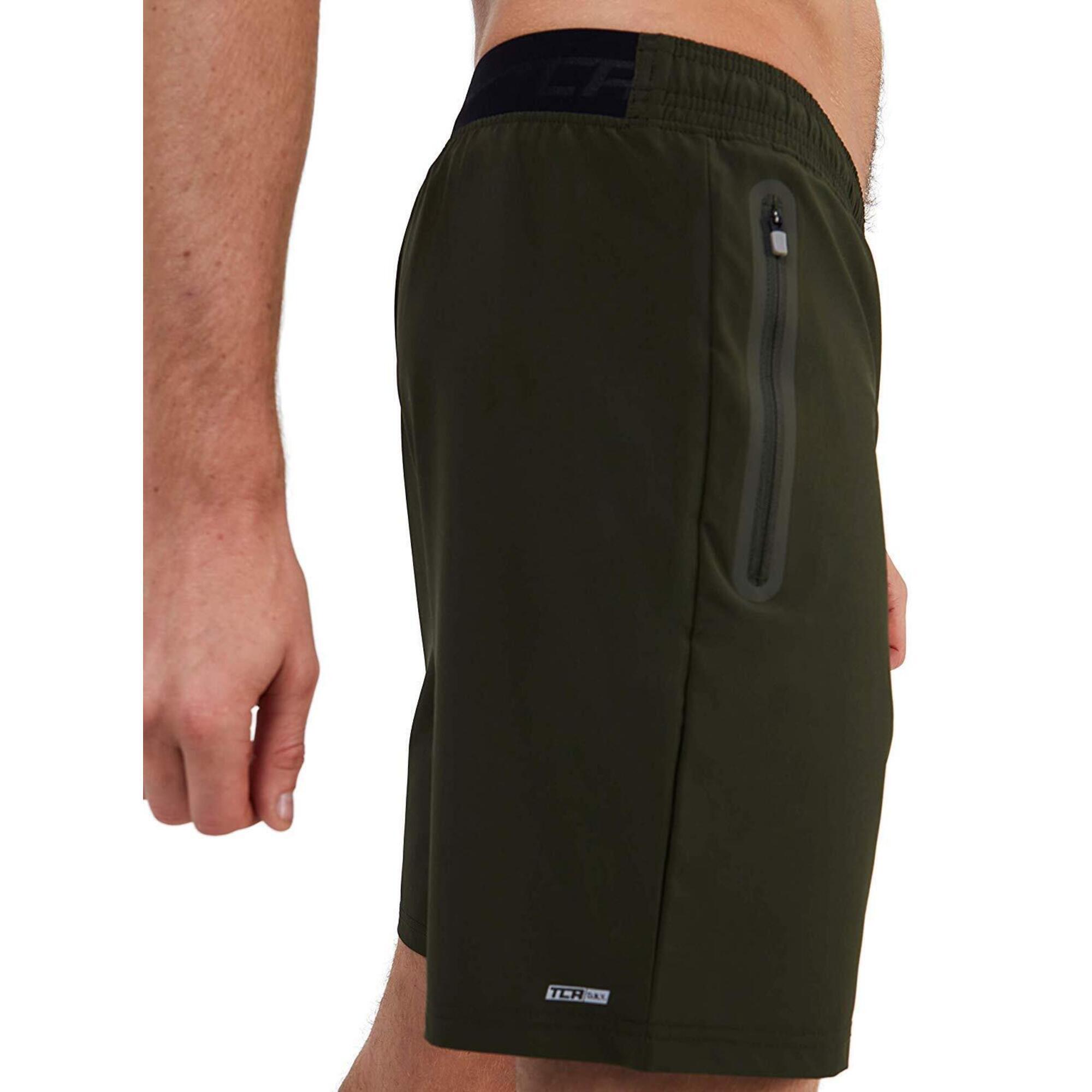 Men's Elite Tech Lightweight Running Shorts with Zip Pockets - Forest Night 4/5