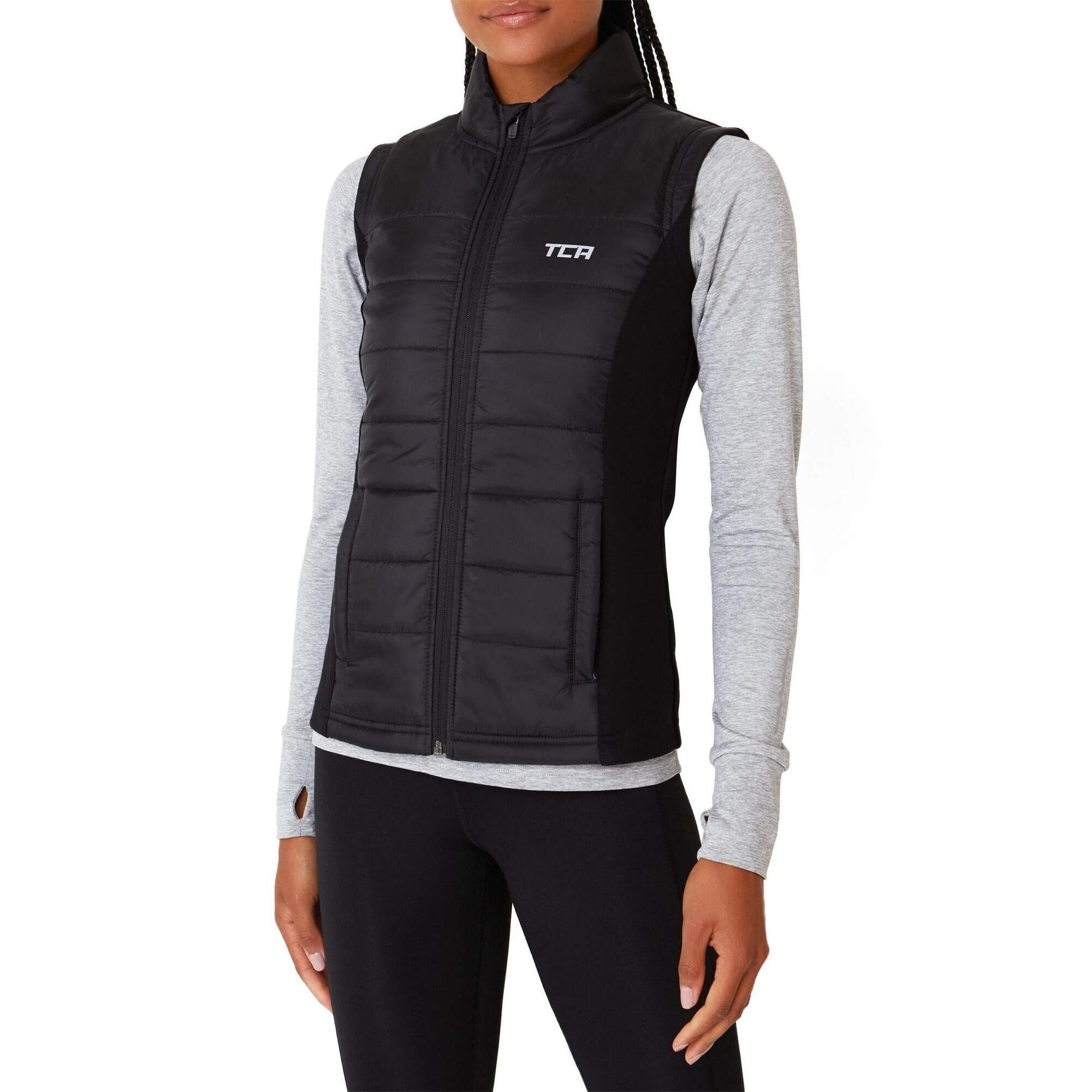 TCA Women's Excel Winter Gilet with Zip Pockets - Black Stone