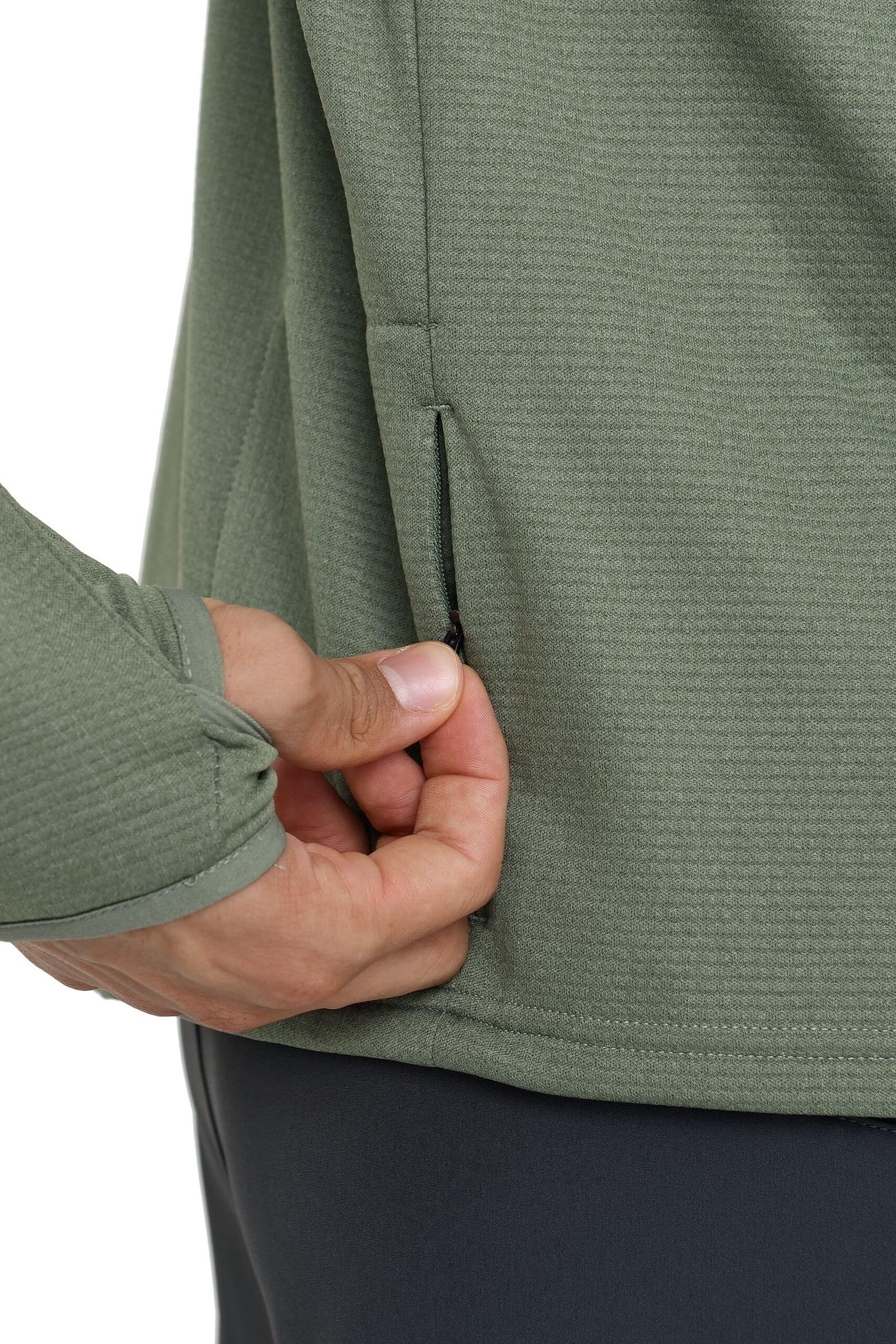 Men's Cloud Fleece 1/4 Zip Top with Zip Pocket - Army 4/5