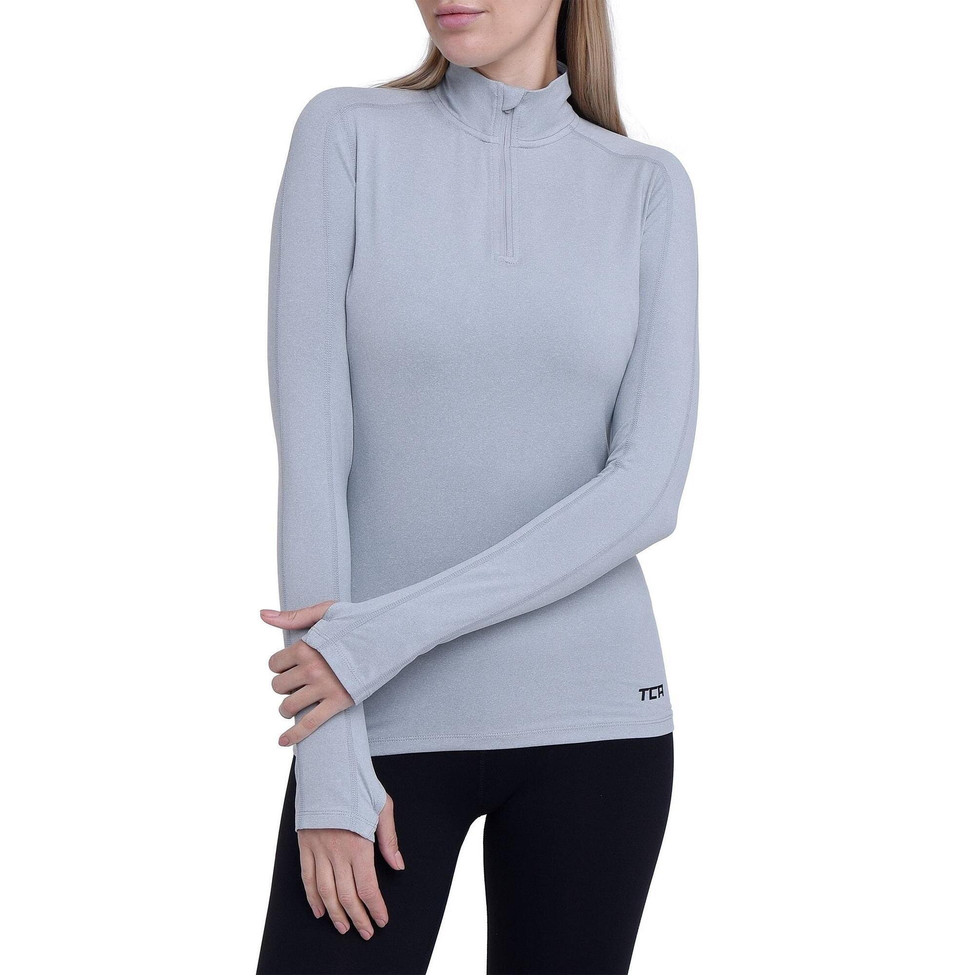 Women's All Season Long Sleeve Running Top - Cool Grey Heather 1/5