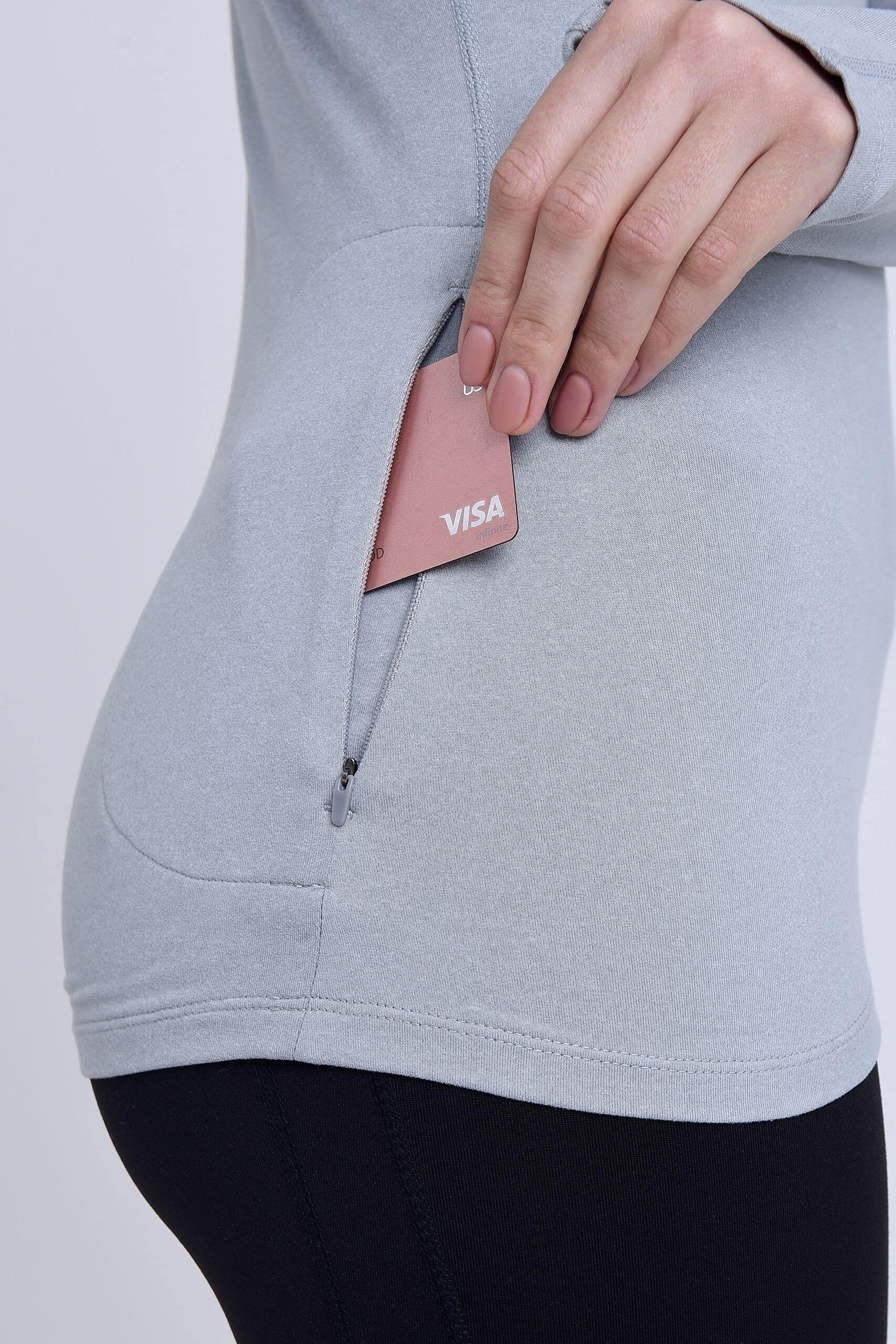 Women's All Season Long Sleeve Running Top - Cool Grey Heather 3/5