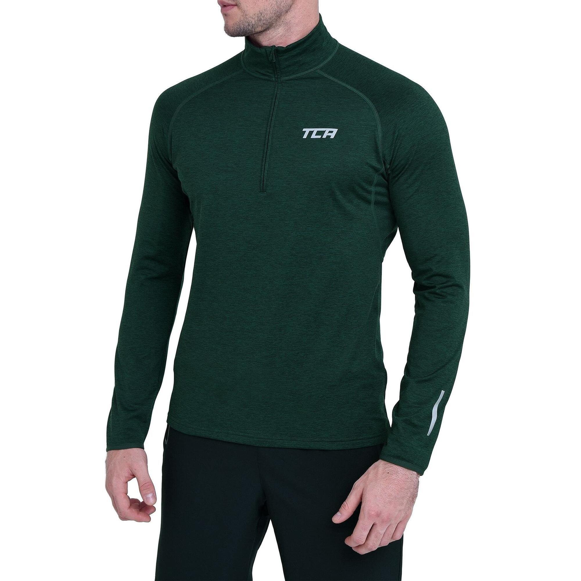 TCA Men's Winter Run Half Zip Top - Woodland