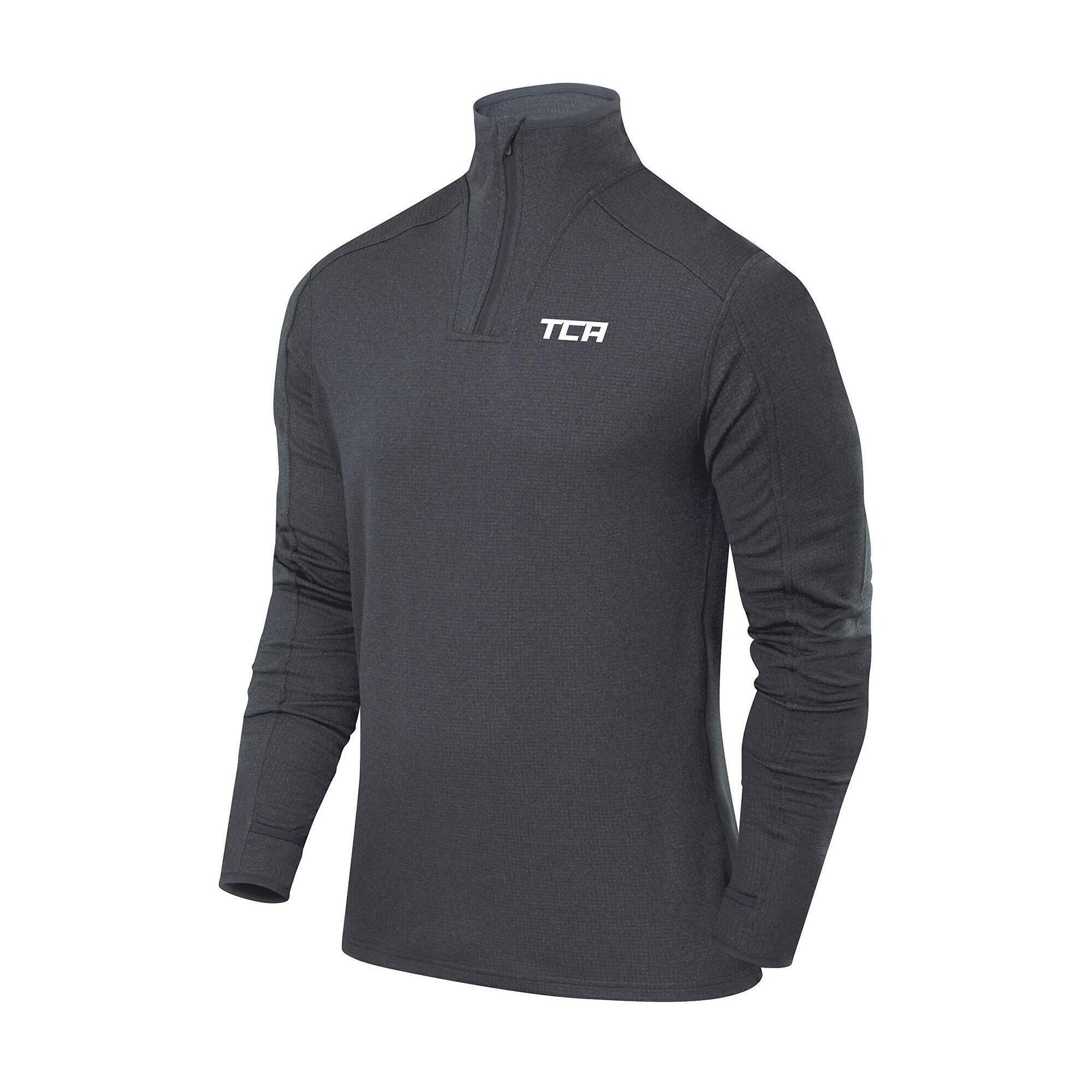 TCA Men's Cloud Fleece 1/4 Zip Top with Zip Pocket - Quiet Shade