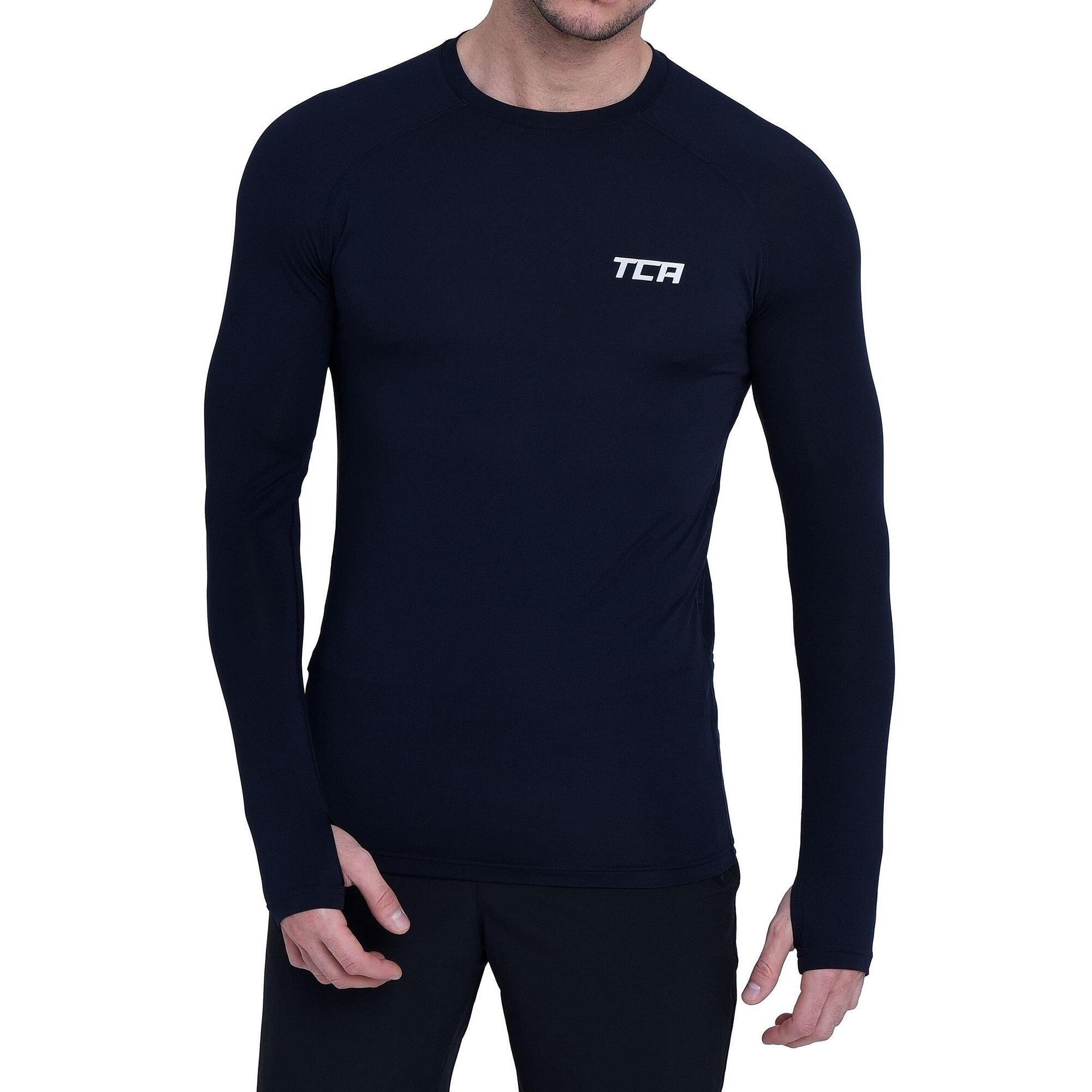 TCA Men's Stamina Long Sleeve Running T-Shirt - Night Sky