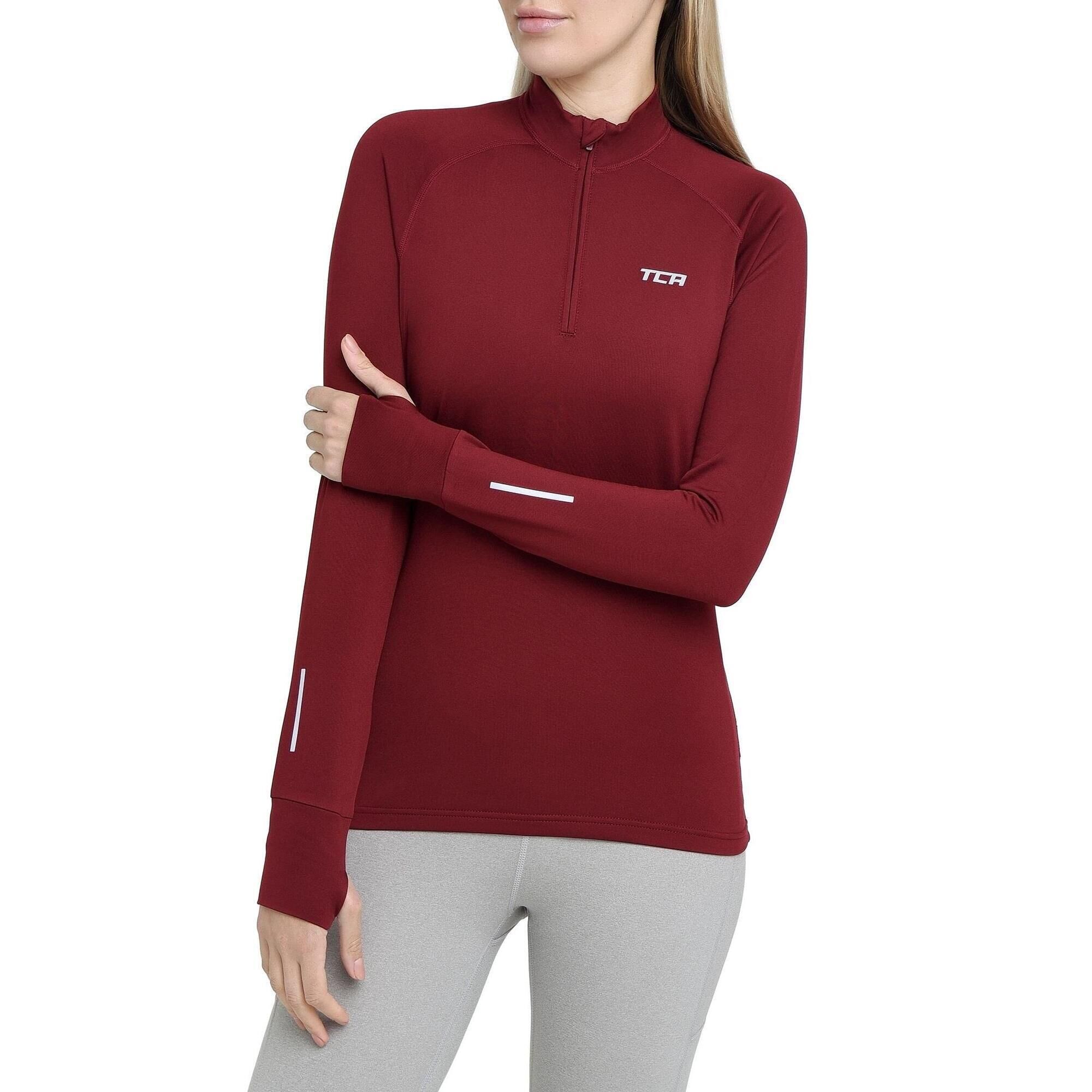 TCA Women's Winter Run Half Zip Top - Cabernet