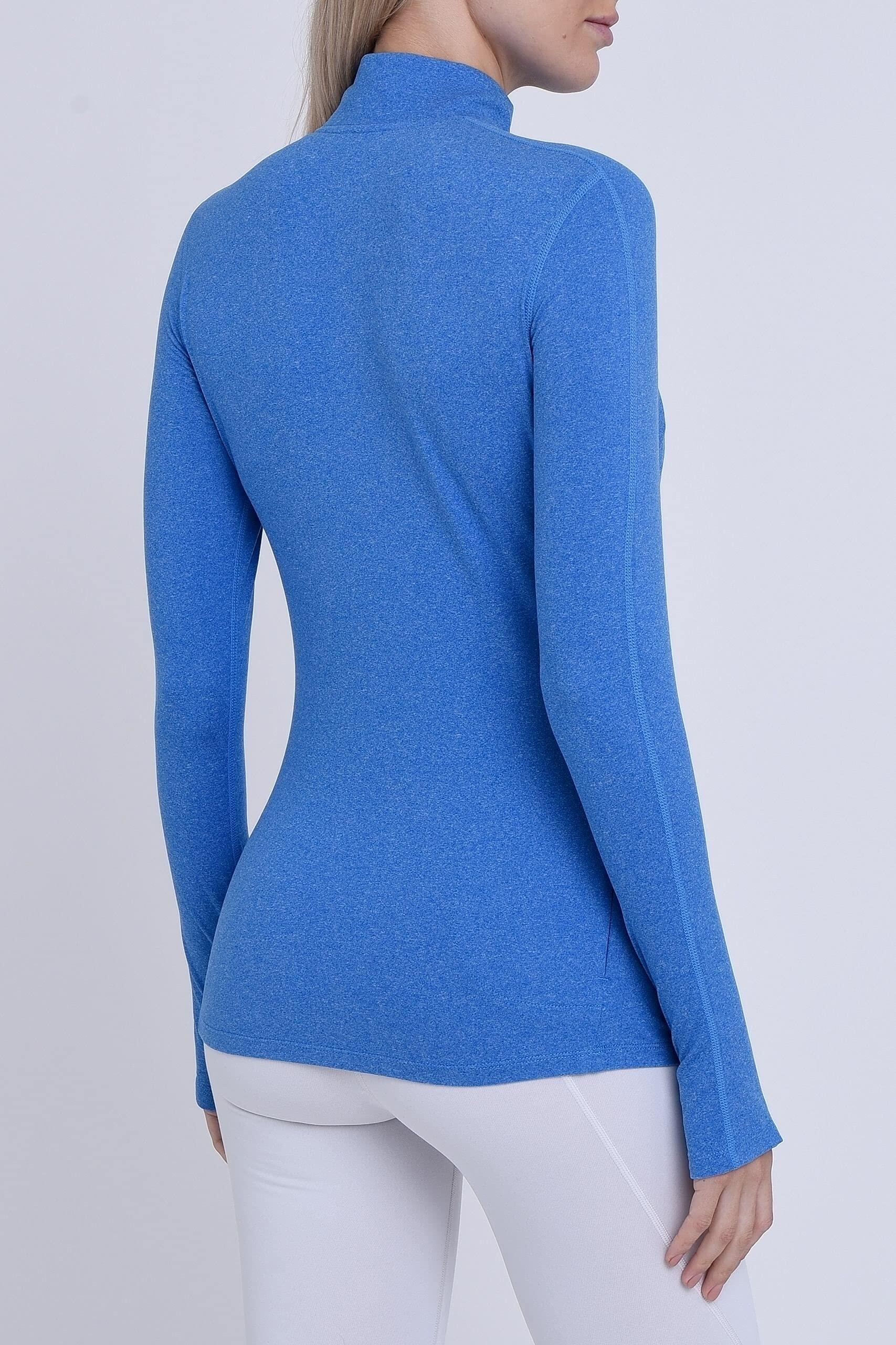 Women's All Season Long Sleeve Running Top - Blue Azure Heather 2/5