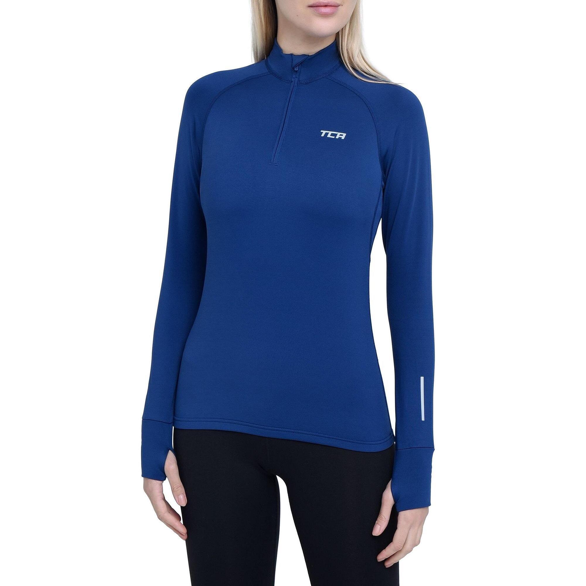 TCA Women's Winter Run Half Zip Top - Blueprint