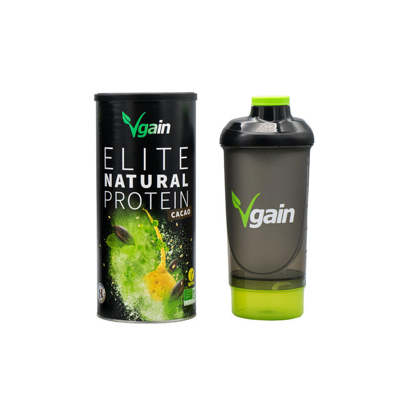 PROTEÍNA VEGANA Y ORGÁNICA - PROTEÍNA NATURAL DE ÉLITE - CACAO 750G + SHAKER