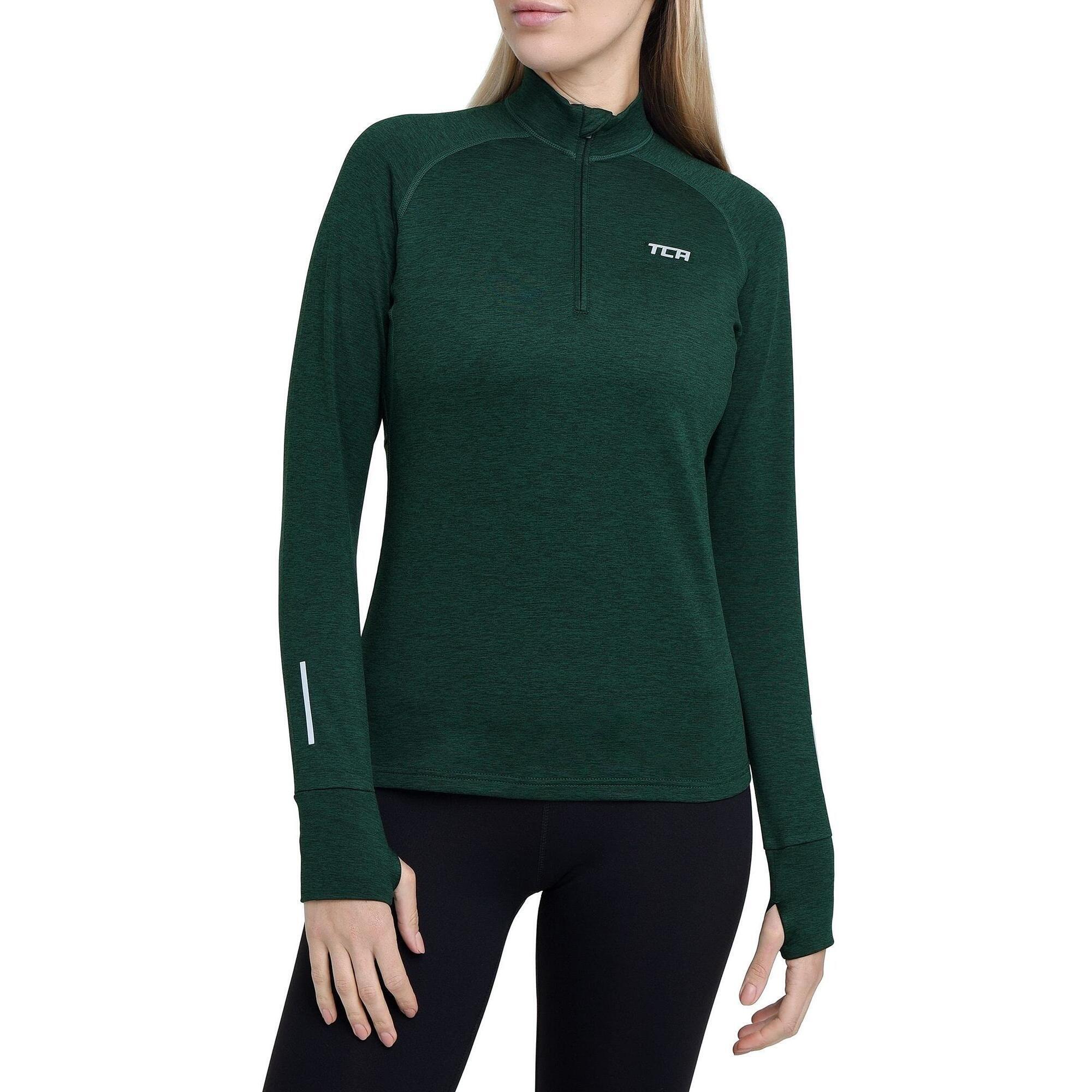 Women's Winter Run Half Zip Top - Woodland 1/5