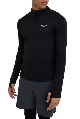 Heren cloud fleece 1/4 zip top met ritszak.