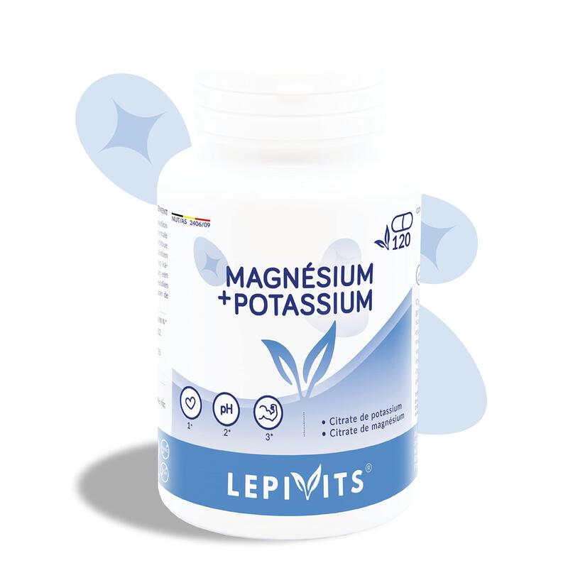 MAGNESIUM + KALIUM - NORMALE SPIERFUNCTIE - 120 VEGANISTISCHE CAPSULES