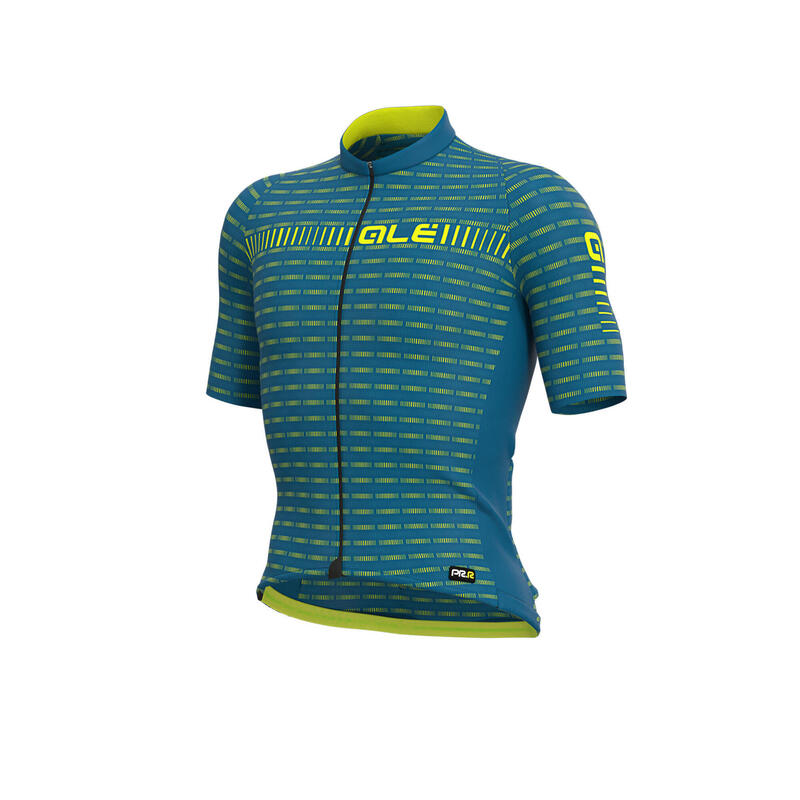 Ale SS Jersey Graphics PRR Green Road-Azuur Blauw-Fluo Geel