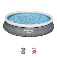 Piscine gonflable hors sol grise ronde Ø457x84cm