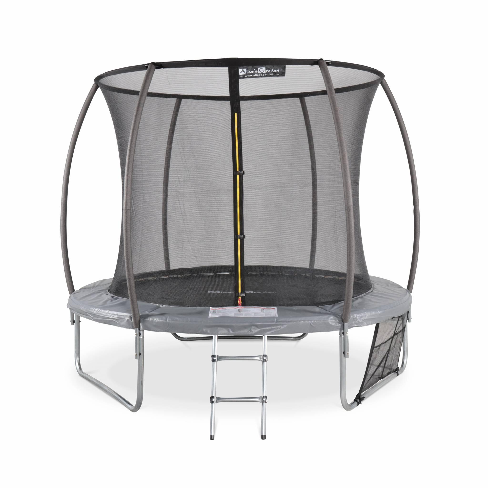 Trampoline rond 245cm gris avec accessoires - Pluton Inner XXL - 2,45 m 250 cm 2/5