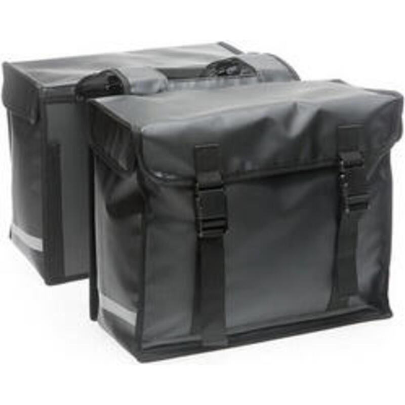 Dubbele fietstas Bisonyl 46 liter 39 x 18 x 33 cm (x2) - dull black