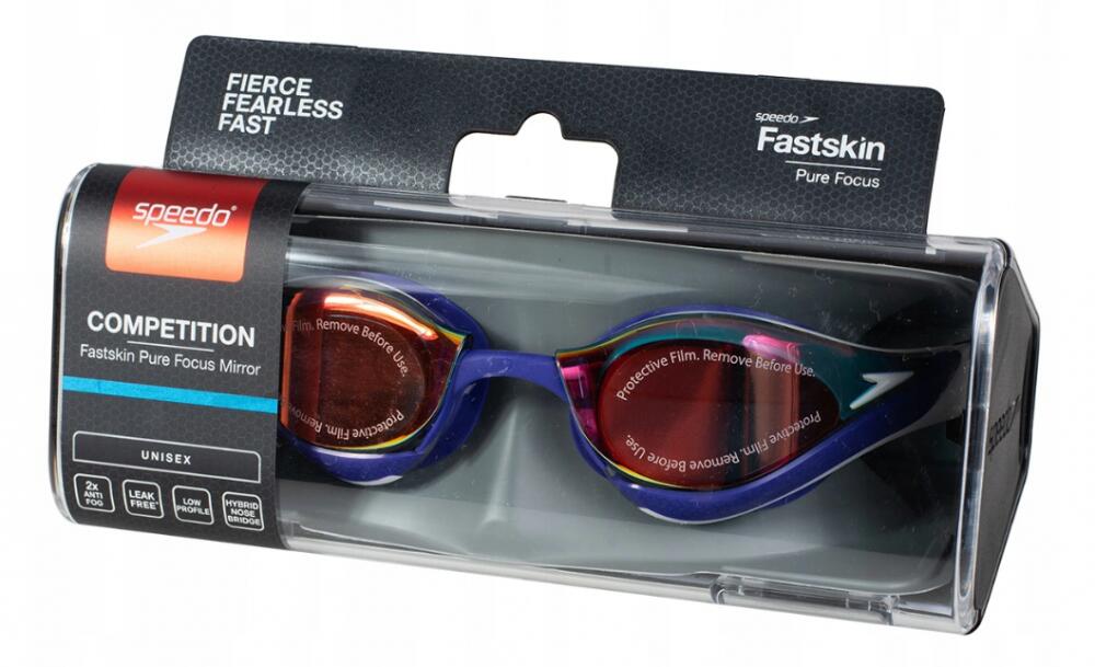 Speedo Fastskin Hyper Elite Mirror Goggles, Black/Grey/Chrome 5/5