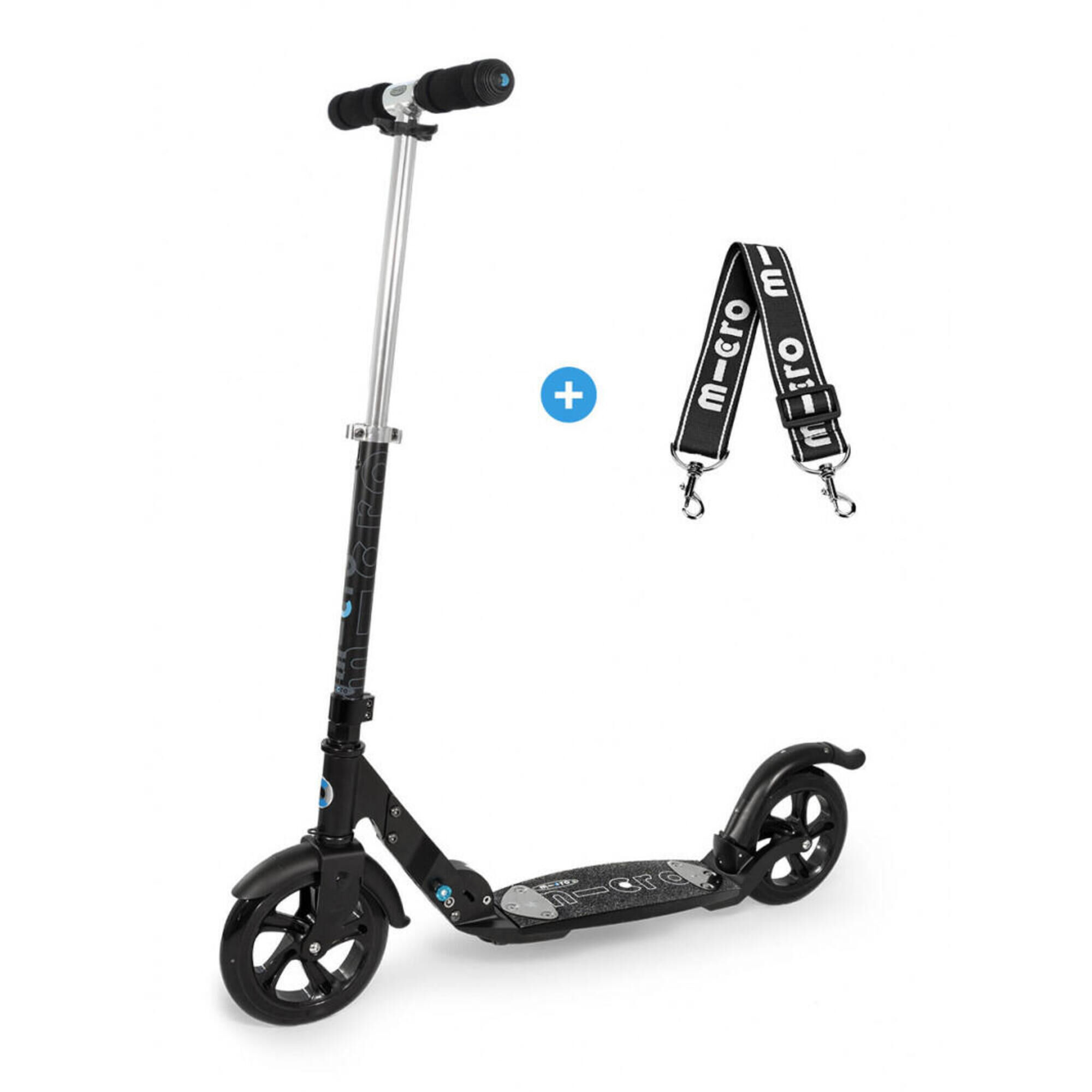 MICRO Big Wheel Adult Scooter - Micro Flex Deluxe - Black