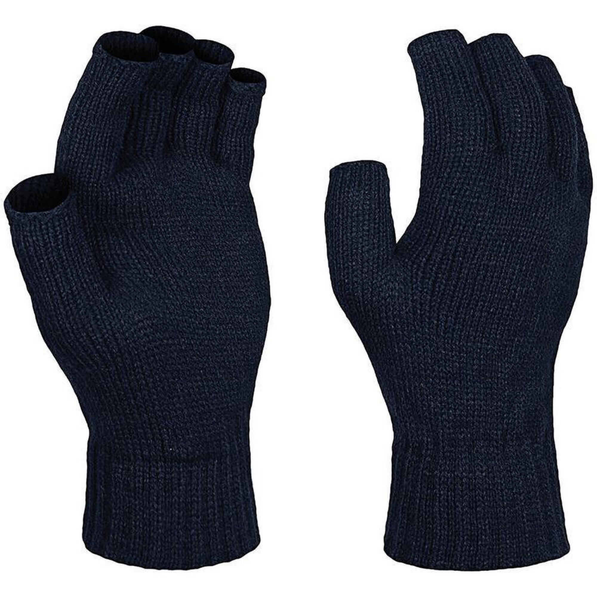 Unisex Fingerless Mitts / Gloves (Navy) 3/4