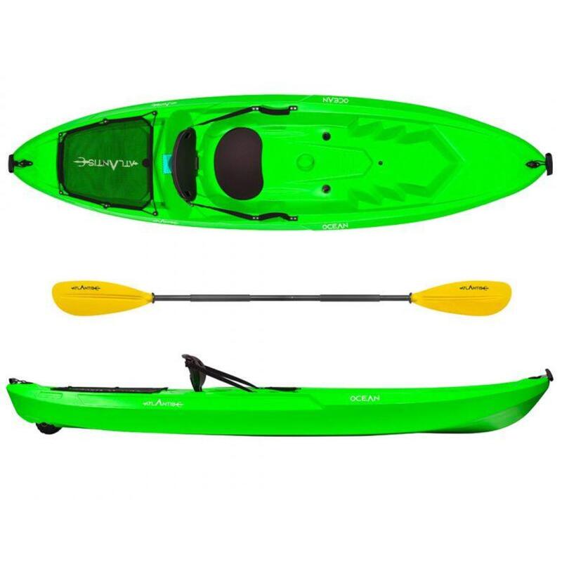 Kayak - canoa Atlantis OCEAN verde lime cm 266 - seggiolino - ruotino - pagaia