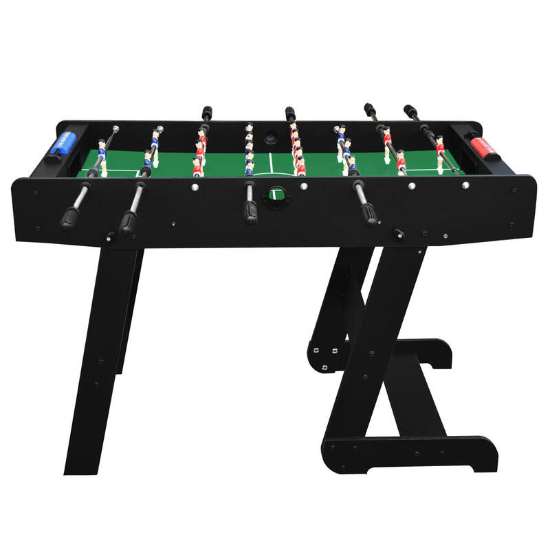 HOMCOM Futbolín de Mesa para Niños y Adultos Mesa de Futbol 69x37x70 cm con  2 Bolas 6 Asas 2 Marcadores de Puntos 18 Jugadores Patas Plegable para  Familias Fiestas Juegos Natural