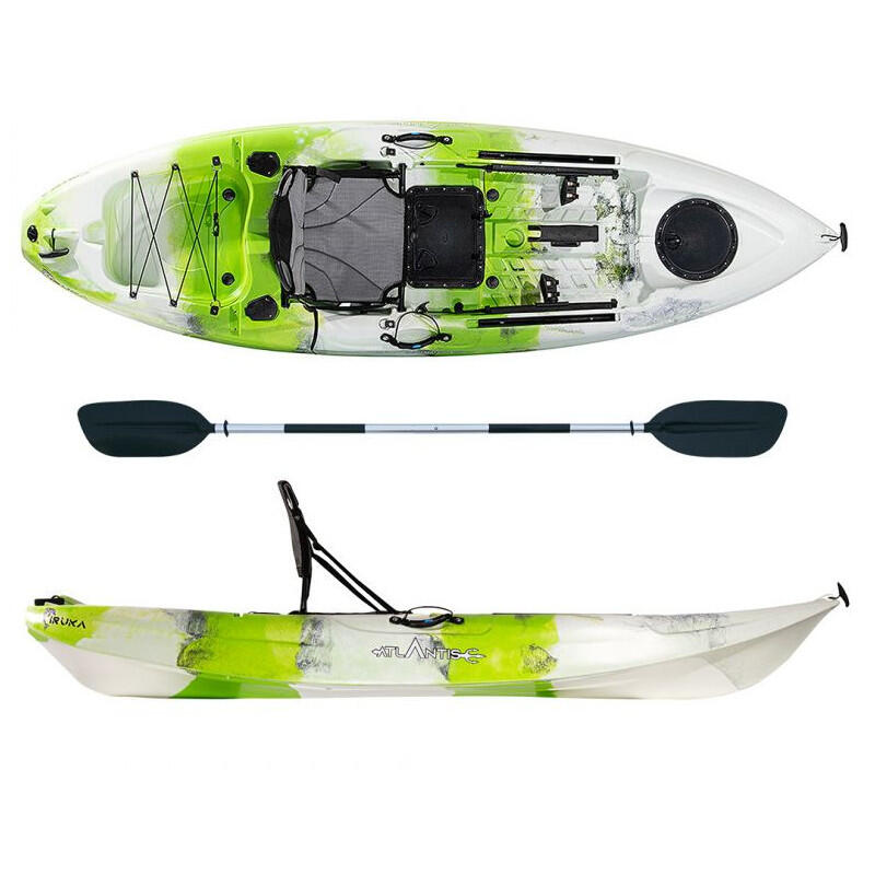 Kayak-canoa Atlantis IRUKA lime-bianco - cm 285 - portacanna - pagaia Kayak-canoa Atlantis IRUKA lime-bianco - cm 285 - portacanna - pagaia