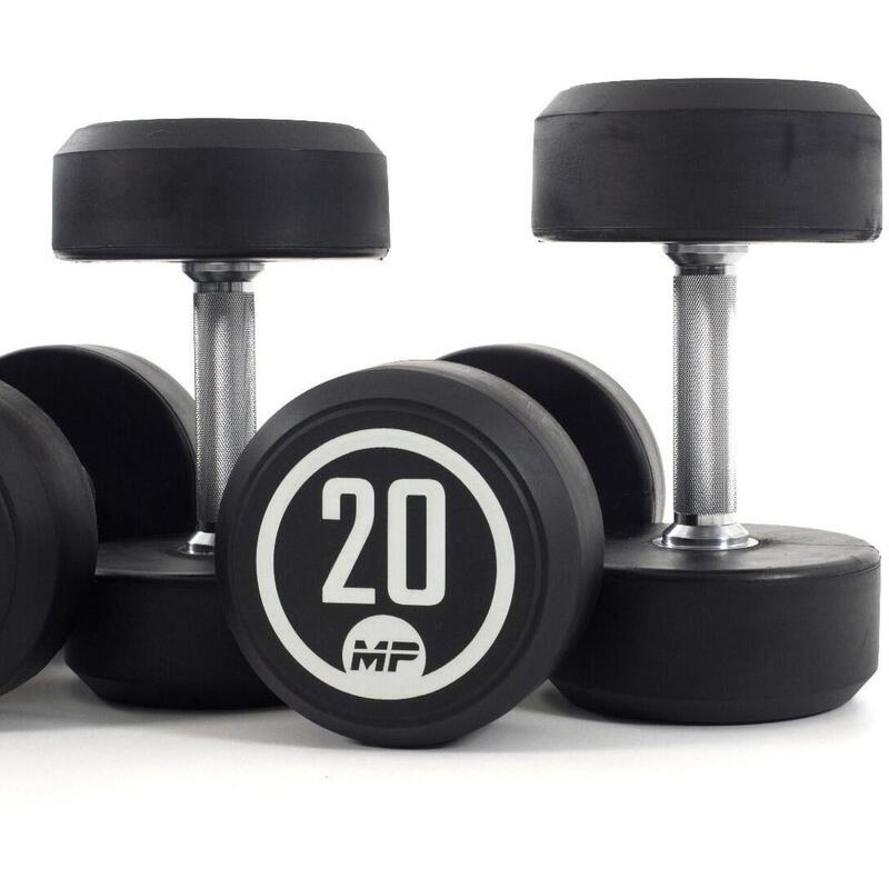 Muscle Power Ronde Rubber Dumbbell Set - 8 x 12,5-20 kg