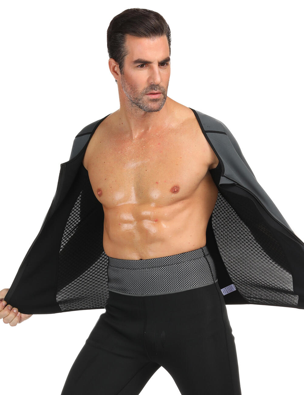 Fitness tričko pro hubnoucí muže, neopren 4/6