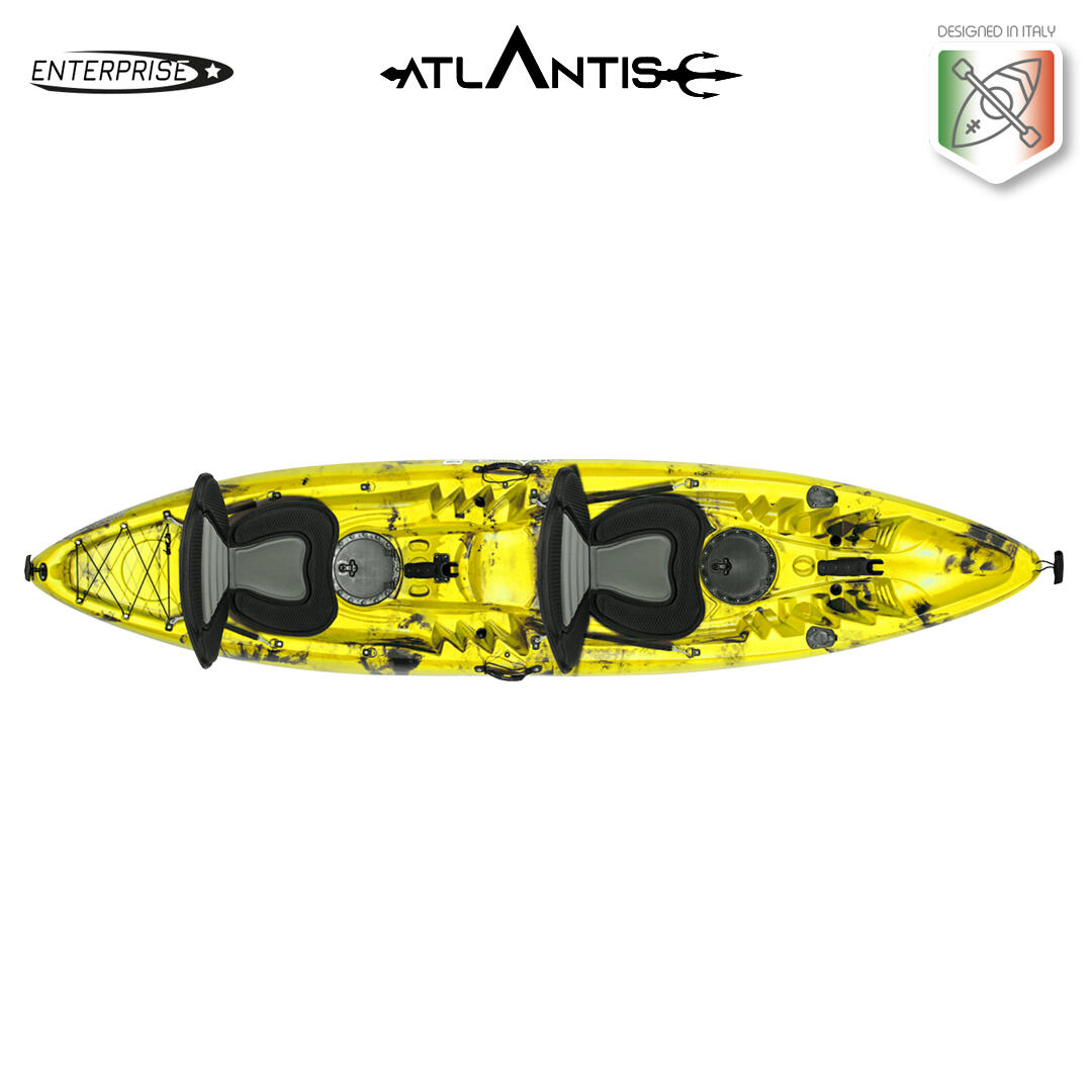 Kayak - canoa 2 posti Atlantis ENTERPRISE EVOLUTION cm 385 giallo/nera + pagaie 2/4
