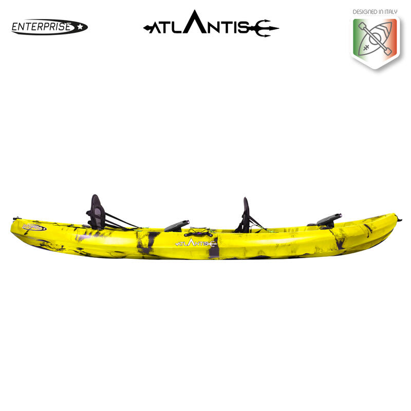 Kayak - canoa 2 posti Atlantis ENTERPRISE EVOLUTION cm 385 giallo/nera + pagaie