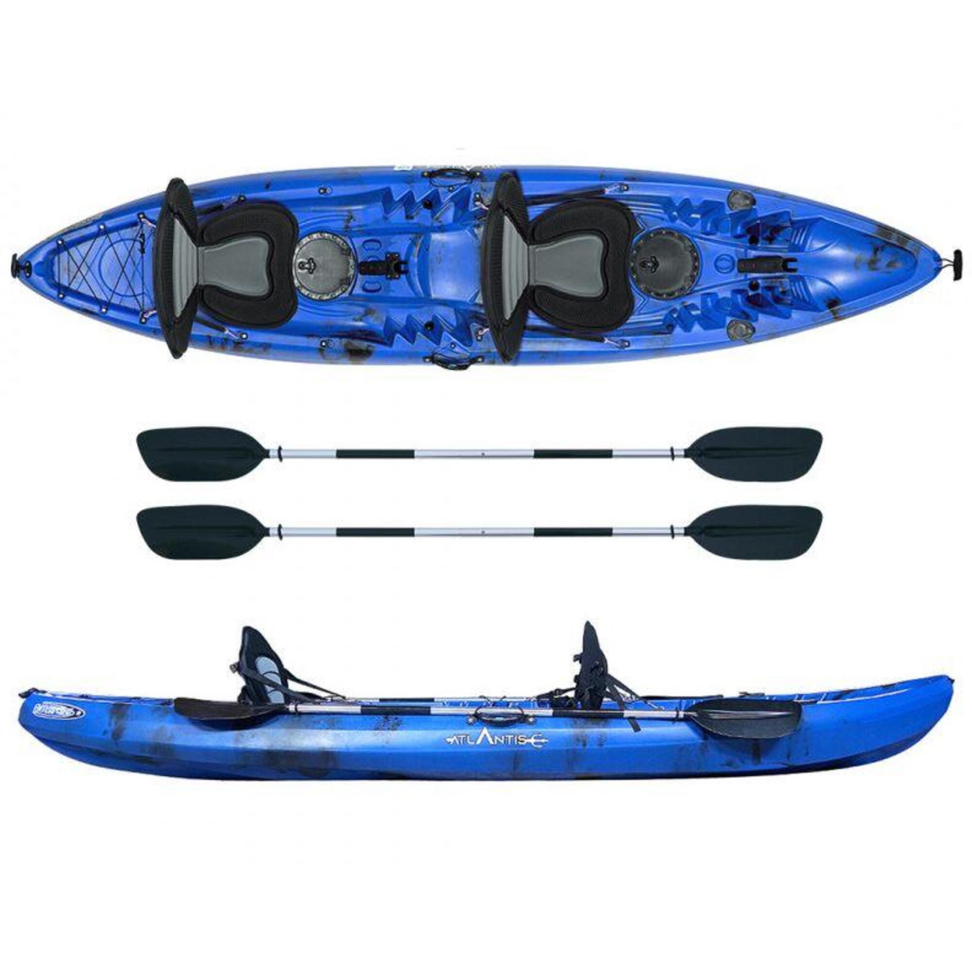 ATLANTIS Kayak - canoa 2 posti Atlantis ENTERPRISE EVOLUTION cm 385 blu/nera + 2 pagaie