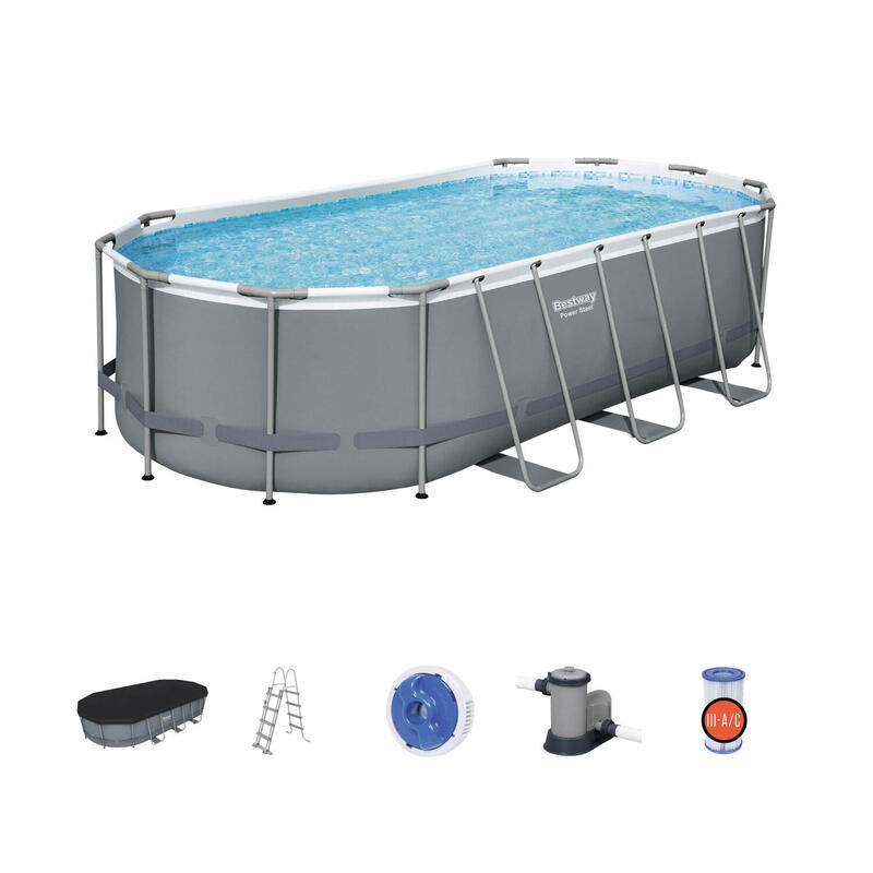 Piscine tubulaire ovale 5x3m et accessoires