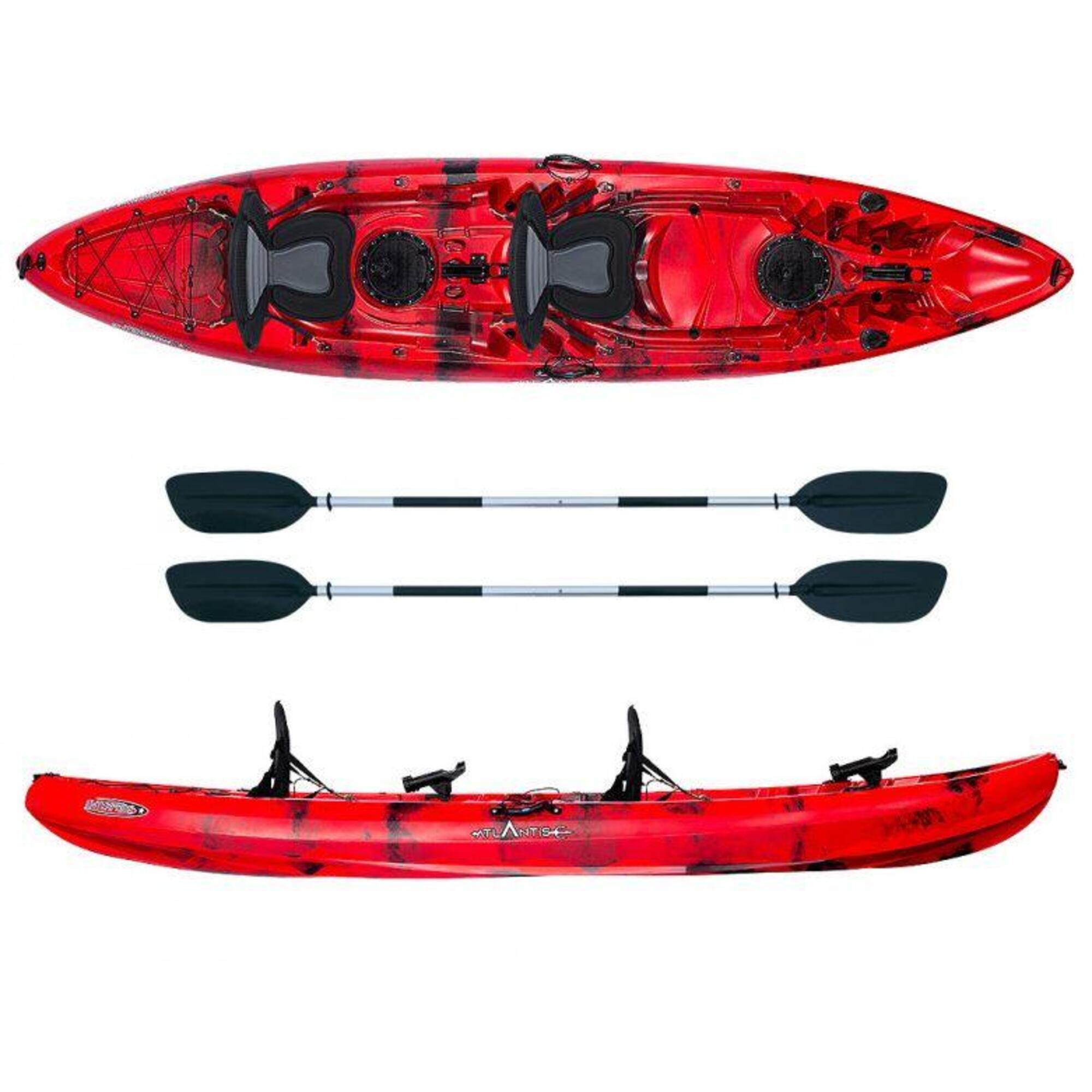 ATLANTIS Kayak - canoa 2 posti Atlantis ENTERPRISE EVOLUTION cm 385 rossa/nera + 2 pagaie