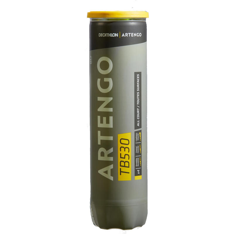 Reconditionné - BALLES DE TENNIS TB530 *4 JAUNE - Très bon