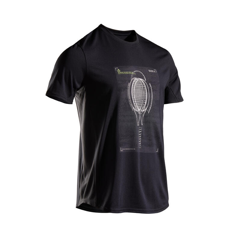 Reconditionné - T SHIRT DE TENNIS TTS100 HOMME NOIR - Très bon
