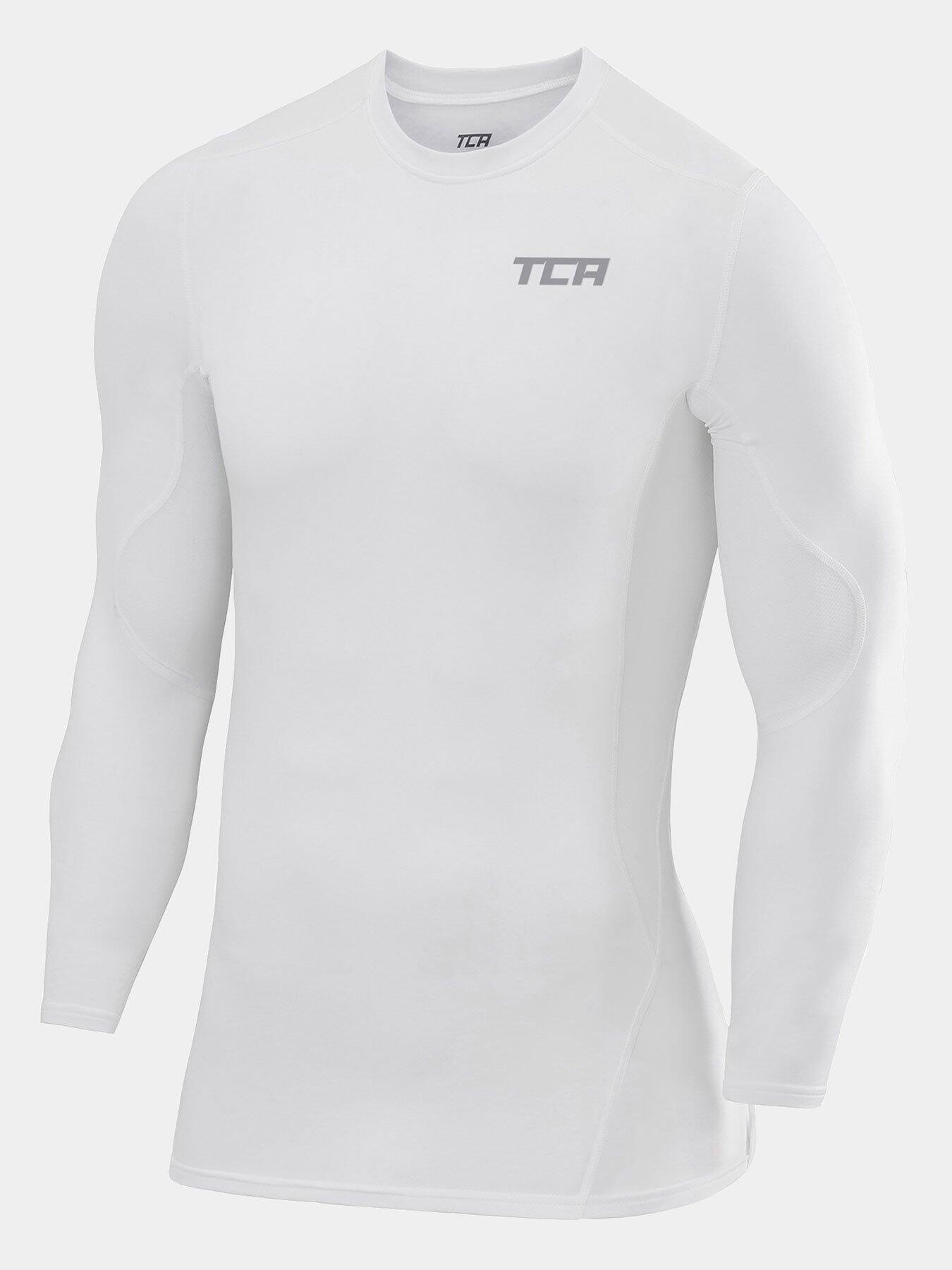 TCA Men's Super Thermal Compression Top - Pro White