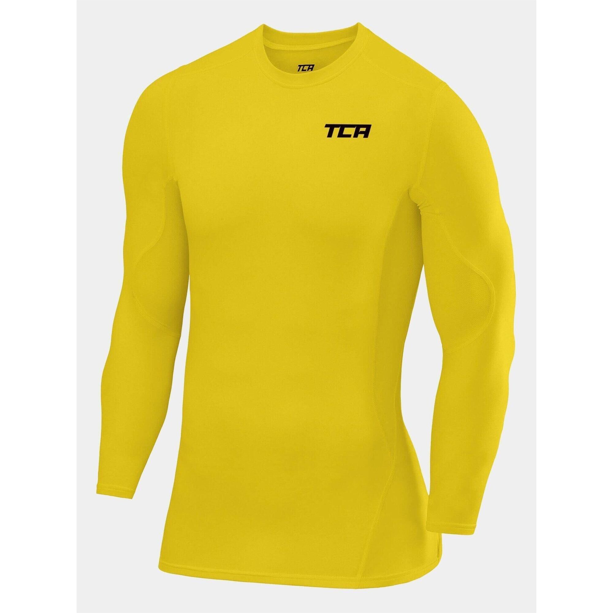 TCA Men's Super Thermal Compression Top - Sonic Yellow