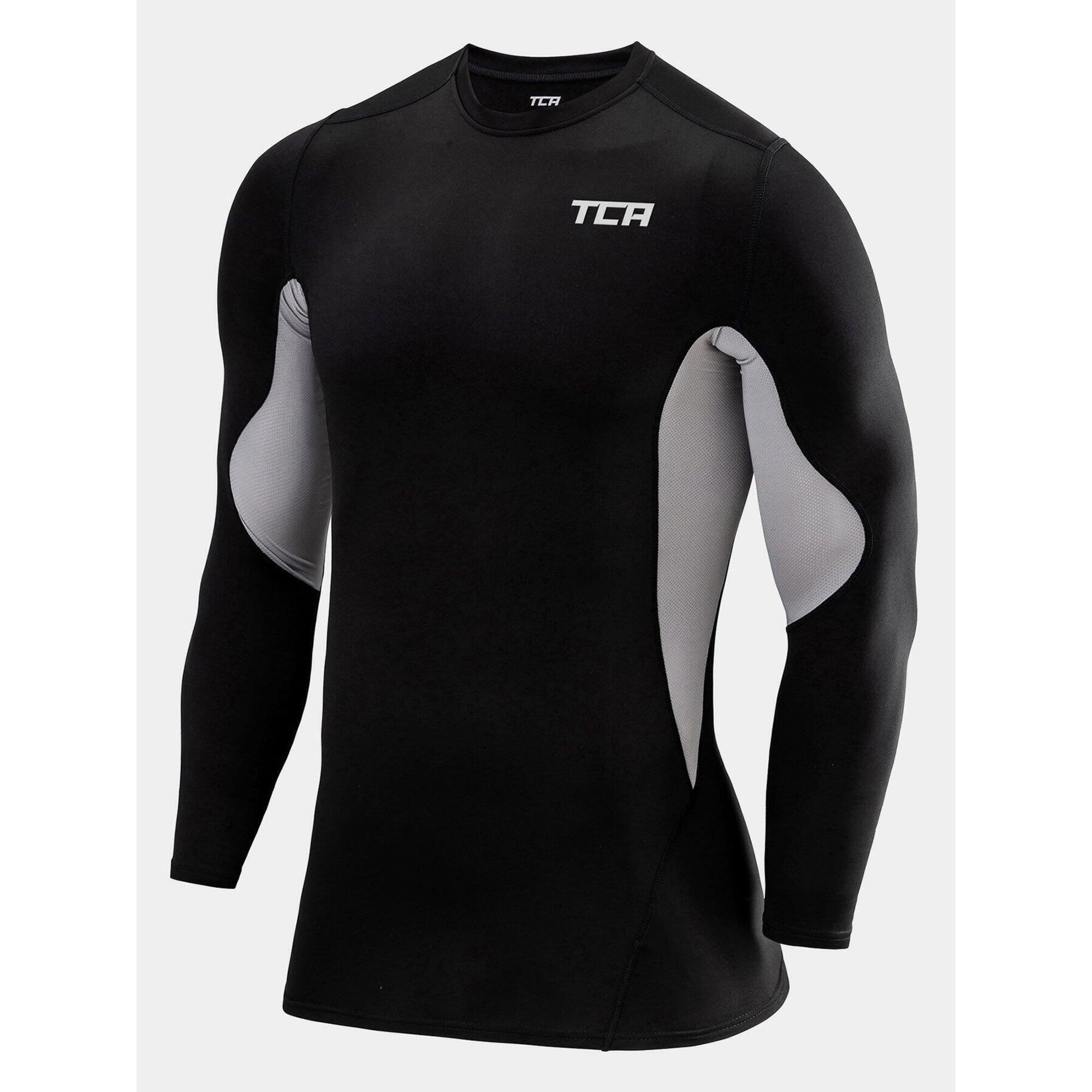 TCA Men's Super Thermal Compression Top - Black/Cool Grey