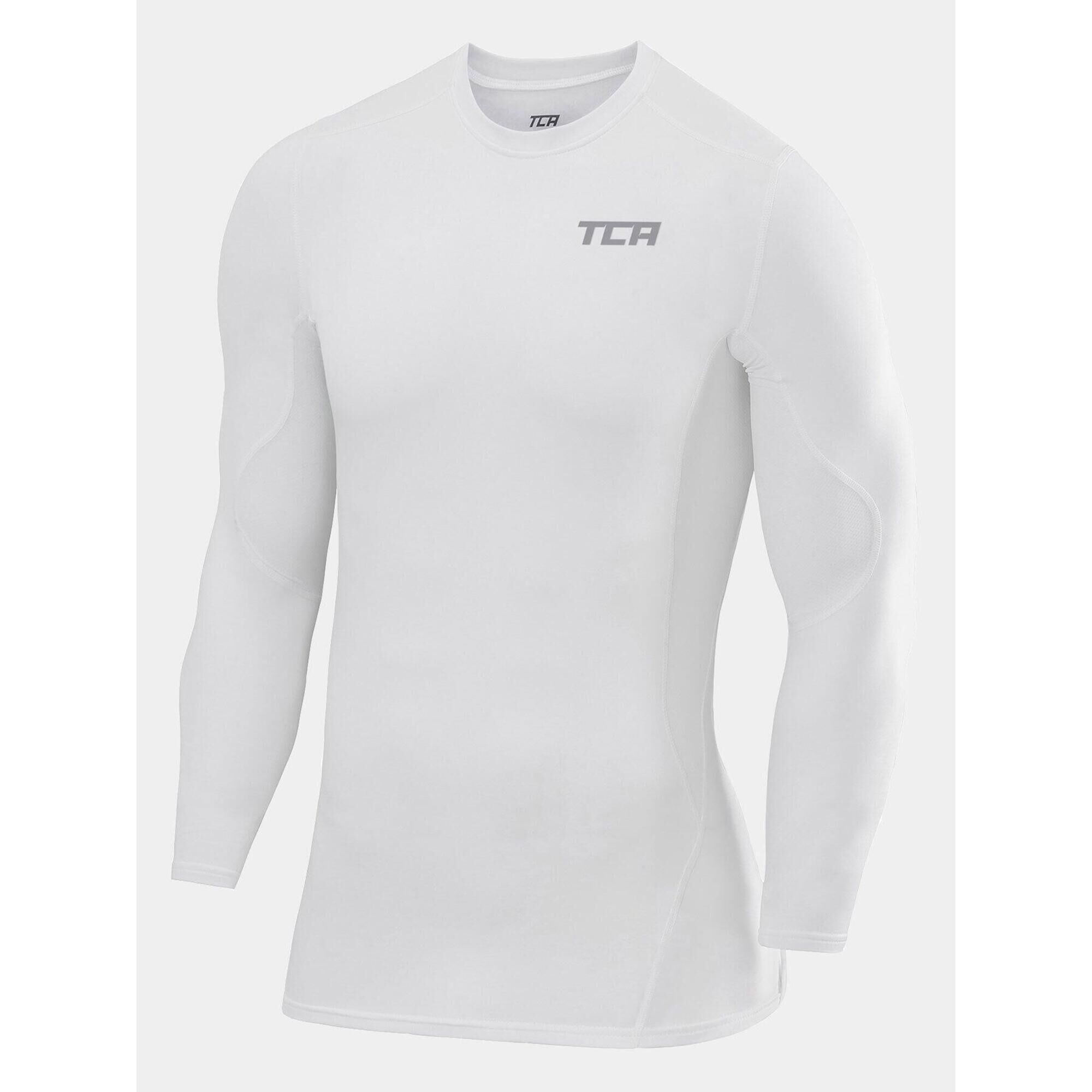 TCA Men's Super Thermal Compression Top - Pro White