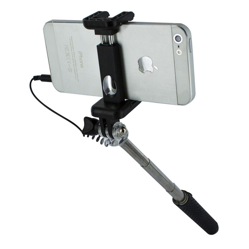 Palo selfie jack 3,5mm mini hasta 5,5" negro