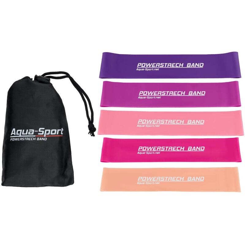 Zestaw 5 gum do ćwiczeń aqua-sport powerstrech mini band 0,5-20 kg